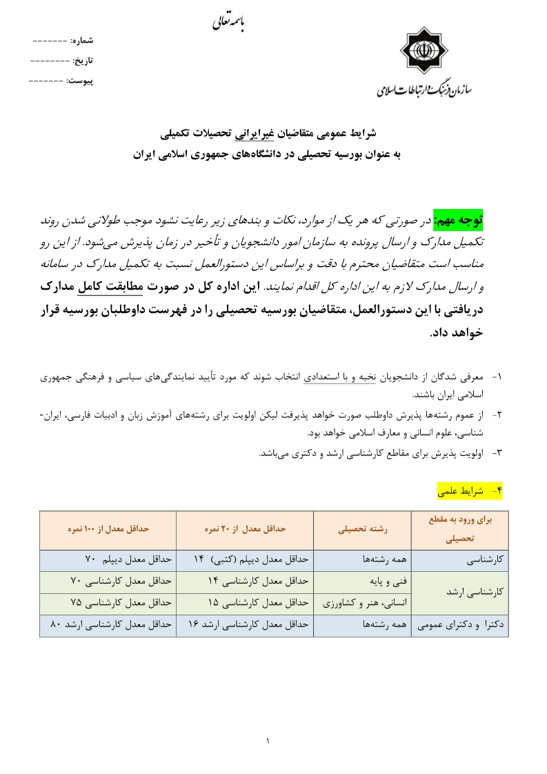 ELAN İran İslam Respublikasında Təhsil Almaq İmkanı